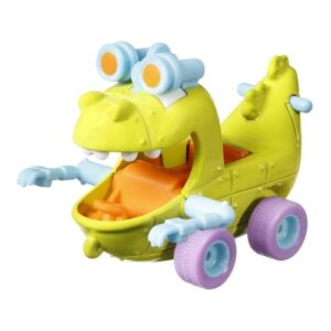hot wheels retro entertainment collection of 1:64 scale rugrats reptar car from blockbuster movies, tv, & video games, iconic replicas for play or display, gift for collectors
