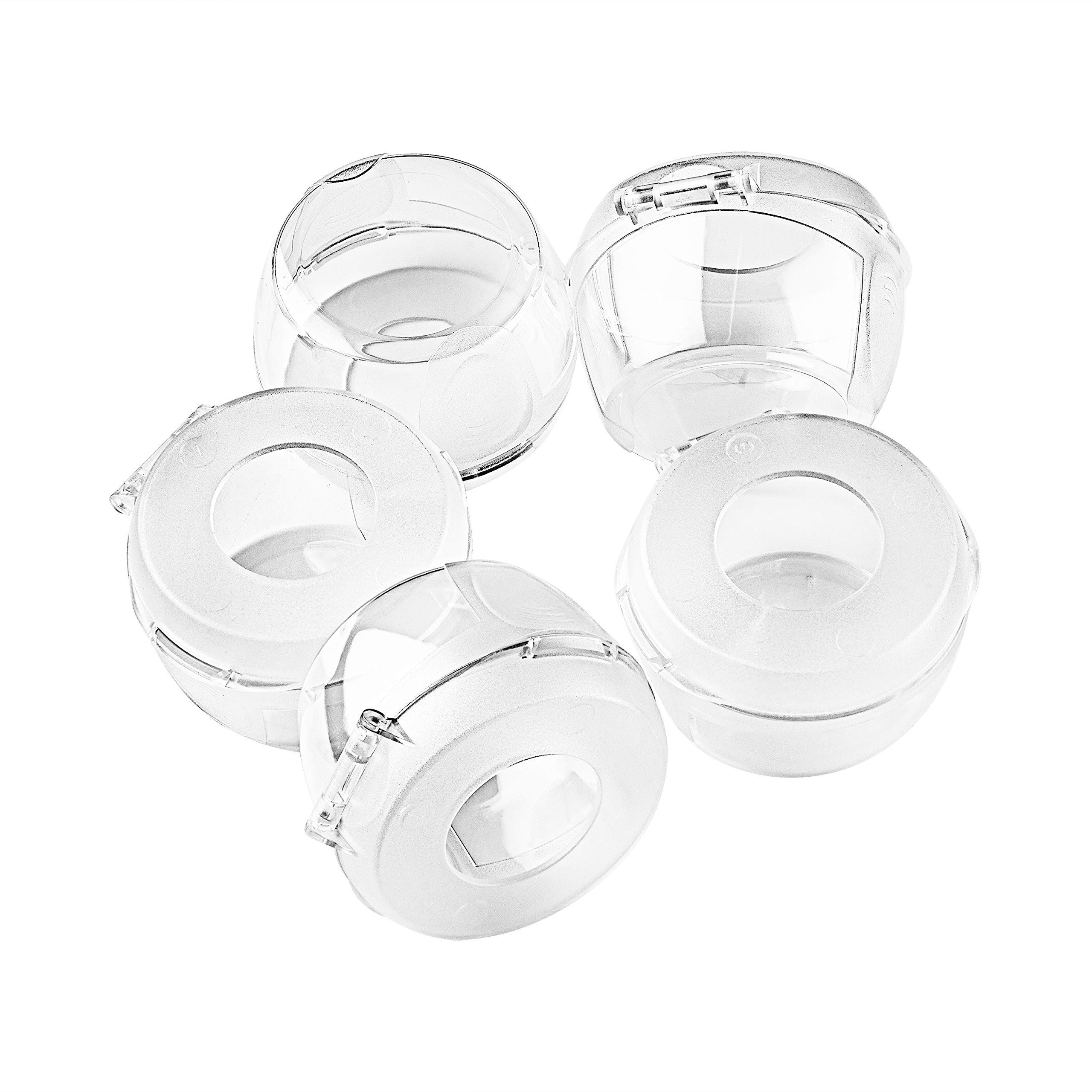 Gas Stove Safety Knob Covers, Baby Proof Stove Oven Locks, Universal Kids Proof Stove Guard, Clear, Large Size - Pack of 5