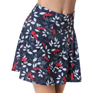 xioker women skorts skirts with pockets,flattering printed women skorts lightweight for tennis sports(grey printed l)