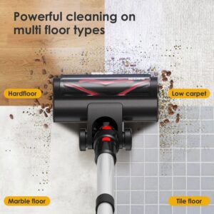 Evereze EVC3001 Cordless Stick Vacuum with 45 Minute Runtime, 1.1 Qt. Large Dust Cup, 3 in 1 Wall Mounted Accessory Storage, and LED Display