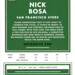 2020 Donruss #12 Nick Bosa San Francisco 49ers Football Card