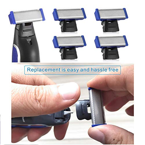 4 Pack Replacement Heads for Rechargeable Shaver Solo Trimmer Micro and Touches Replacement Cutter Head Include 2 Clean Brush