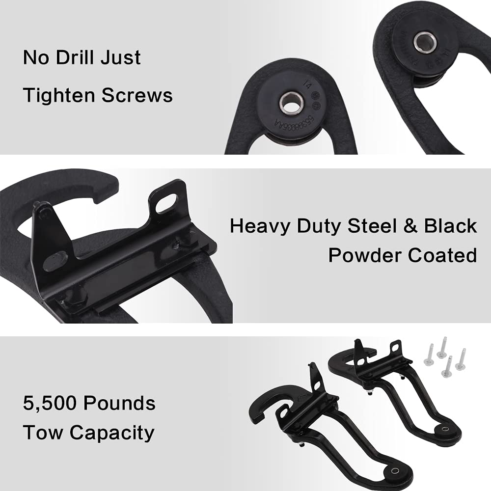 StarONE Front Tow Hooks Fit for 2007-2018 Dodge ram 1500,2019 Ram 1500 Classic Replace OEM 82210967 68196982AA