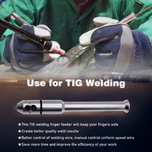 TIG Pen Finger Feeder Welding Rod Holder 1.0-3.2mm (1/32''-1/8'') Welding Wire Pencil Filler TIG-Pen Welding Feed Stick Holder Weld Filler Metal Tool Welder Accessories (Silver TIG-PEN PK-1)