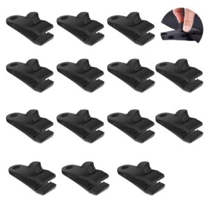 Tarp Clips Heavy Duty Lock Grip,Pool Cover Clips 15 Pack Tarp Clamps Heavy Duty, Shark Tent Fasteners Car Awning Pool Tarp Car Awning Tent Clamping Clip For Pool Awning Cover Bungee Cord Clip