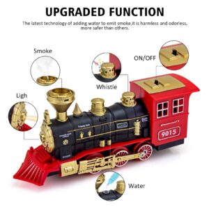 Hot Bee Toys Steam Locomotive Toy - With Smoke, Lights & Sounds, for Kids 3+