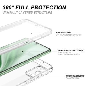 SURITCH Clear Case for Samsung Galaxy Note 20 (Only) 6.7-inch, [Built-in Screen Protector] Full Body Protection Bumper Shockproof Rugged Phone Cover for Galaxy Note 20 -(Clear)