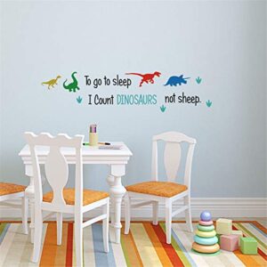 Nursery NS-2 Count Dinosaurs Colorful Wall Decal Window Stickers for Kids, Inspirational Quote Vinyl Decorations Watercolor Classroom Art Living Playroom Bedroom Kindergarten Dorm Painting for Party