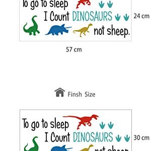 Nursery NS-2 Count Dinosaurs Colorful Wall Decal Window Stickers for Kids, Inspirational Quote Vinyl Decorations Watercolor Classroom Art Living Playroom Bedroom Kindergarten Dorm Painting for Party