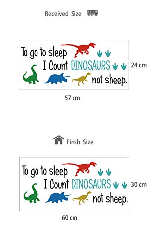 Nursery NS-2 Count Dinosaurs Colorful Wall Decal Window Stickers for Kids, Inspirational Quote Vinyl Decorations Watercolor Classroom Art Living Playroom Bedroom Kindergarten Dorm Painting for Party