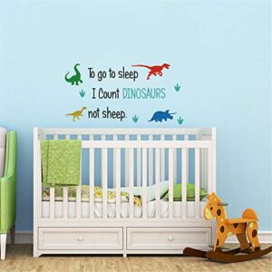 Nursery NS-2 Count Dinosaurs Colorful Wall Decal Window Stickers for Kids, Inspirational Quote Vinyl Decorations Watercolor Classroom Art Living Playroom Bedroom Kindergarten Dorm Painting for Party