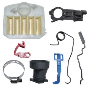 aumel throttle choke rod intake flange air filter kit for husqvarna 340 345 346xp 350 353 chainsaw 537024002, 503889201