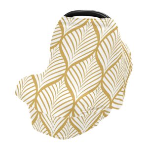nursing cover breastfeeding scarf palm leaf boho - baby car seat covers, infant stroller cover, carseat canopy(923c)