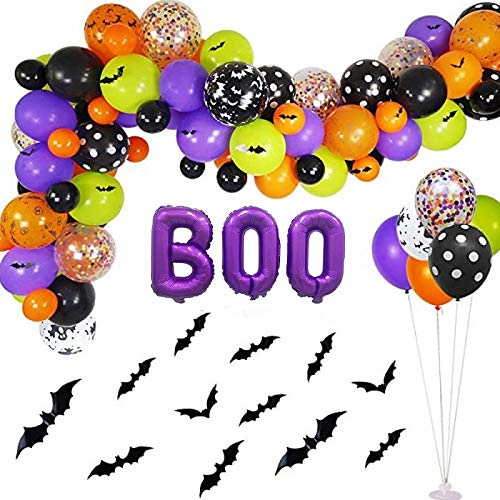 Halloween Party Balloons,Purple Boo Aluminum Foil Banner Balloons for Halloween Party Decorations and Supplies