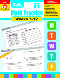daily math practice bundle, grade 5, weeks 7-12