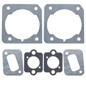 aumel cylinder muffler carburetor gaskets kit 2pcs for husqvarna 340 345 350 346xp chainsaw 503862501, 503894401