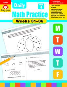 daily math practice bundle, grade 4, weeks 31-36