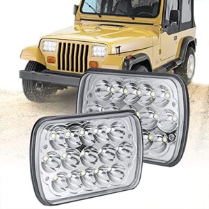 7x6 5x7 led lights 2pcs, h6054 led lights rectangle 6054 h5054 light hi/low sealed beam for chevy blazer express van, for je-ep yj xj cherokee truck van