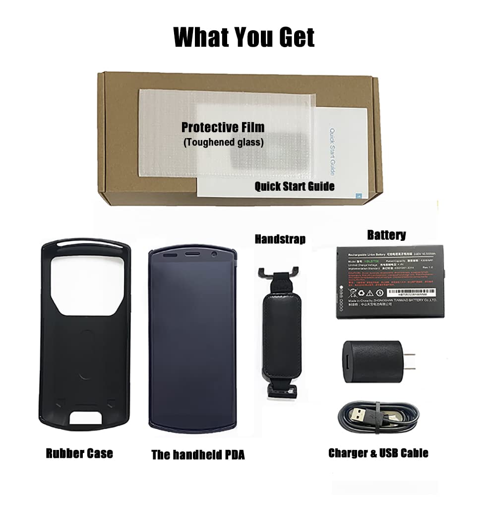 Android Enterprise Handheld Mobile Terminal with 5.7" Touch Screen| Honeywell Barcode Scan Engine | Bluetooth 5.0 | WiFi & 4G LTE | 1D 2D Barcode Data Capture for Logistics Warehouse Inventory