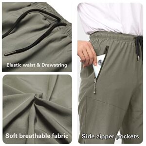 Men Athletic Pants, Lightweight Quick Dry Waterproof Pants K-XL Khaki