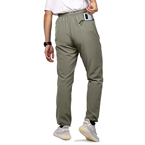 Men Athletic Pants, Lightweight Quick Dry Waterproof Pants K-XL Khaki