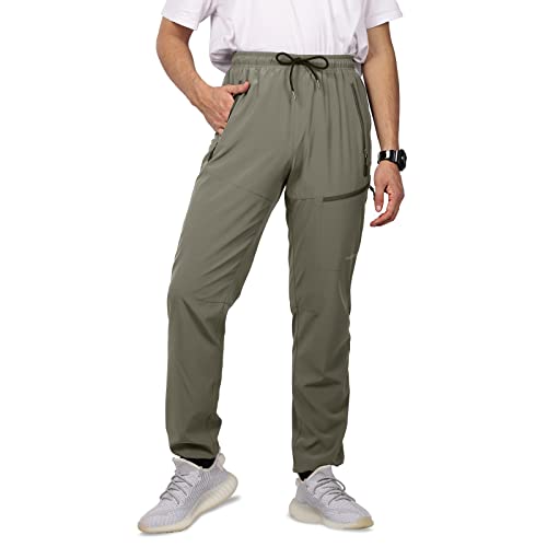 Men Athletic Pants, Lightweight Quick Dry Waterproof Pants K-XL Khaki