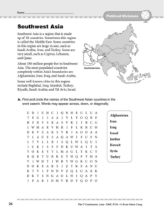 asia: political divisions: southwest asia