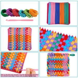 Aodaer 288 Pieces Loom Potholder Loops Weaving Loom Loops Elastic Potholder Loops Weaving Craft Loops Refill with Multiple Colors for DIY Crafts Supplies Favors, Compatible with 7 Inch Weaving Loom