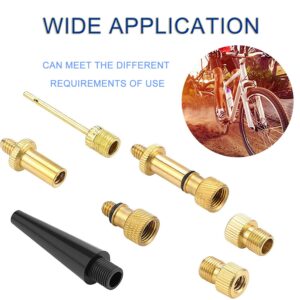 Bicycle Presta and Schrader Valve Adapter - 15 Pcs Bike Brass DV AV SV Tire Valve Inflator Adapters Set,Ball Pump Needle Inflation Devices & Accessories for Bike Tire Air Compressor