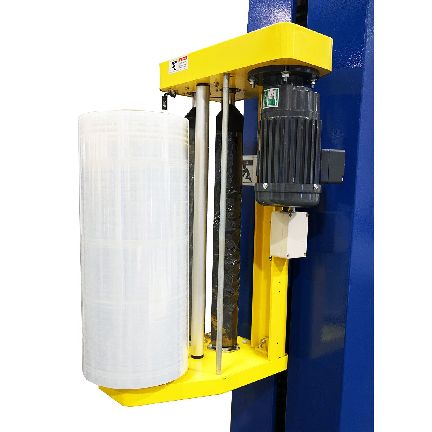 PEC TOOLS Industrial Shrink Wrap Machine - Electric Pallet Stretch Wrap Dispenser with Pallet Scale and Thermal Label Printer for Heavy Duty Shipping Packaging - 5000 Pound Capacity - PW1