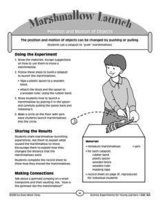 marshmallow launch (position and motion of objects)