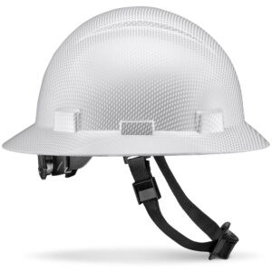 acerpal full brim non-vented ice cube platinum carbon fiber design matte finish osha hard hat with 6-point suspension