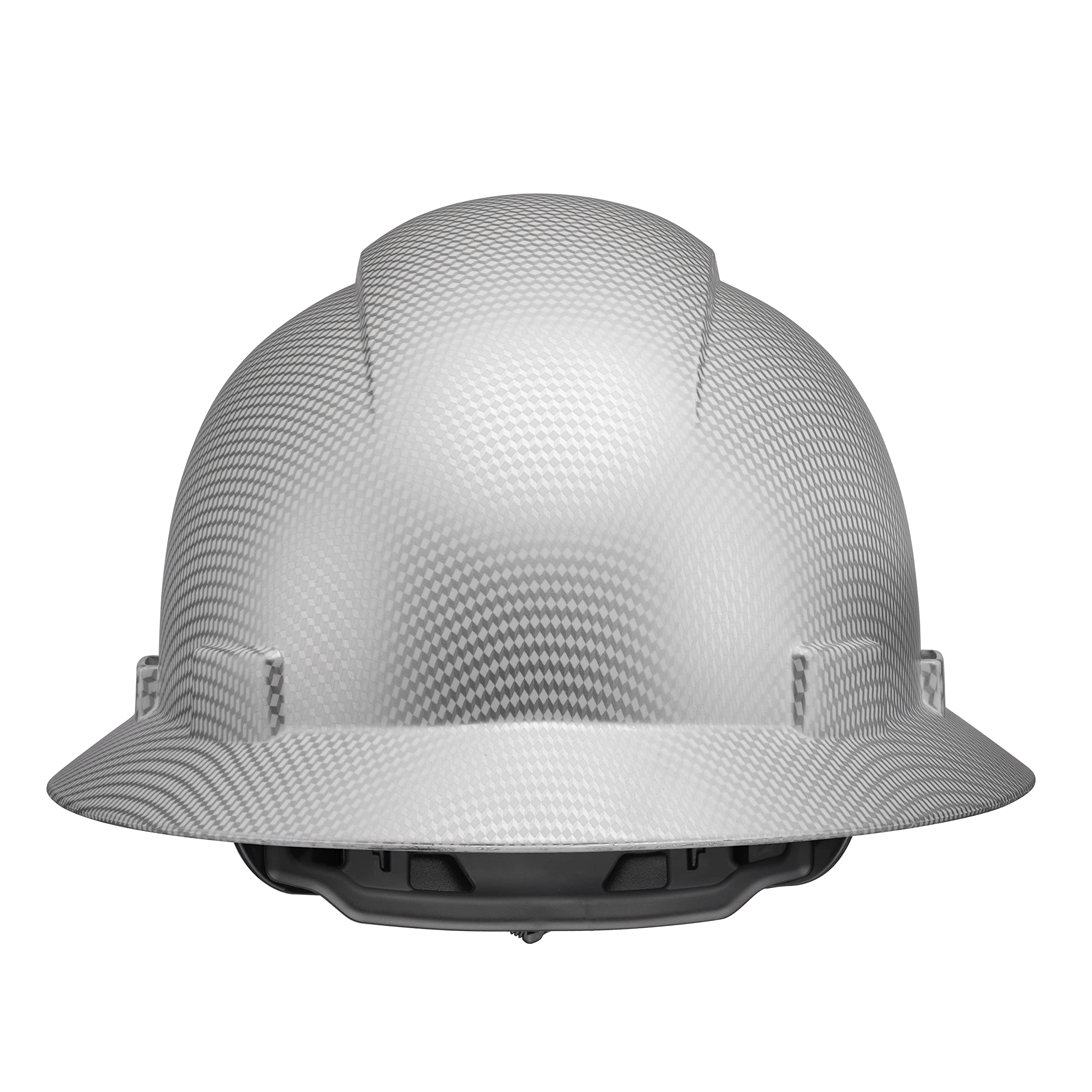 Acerpal Full Brim Non-Vented Ice Cube Platinum Carbon Fiber Design Matte Finish OSHA Hard Hat with 6-Point Suspension