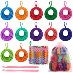 aodaer 288 pieces loom weaving craft loops refill elastic potholder loops with multiple colors for diy crafts supplies, compatible with 7 inch weaving loom