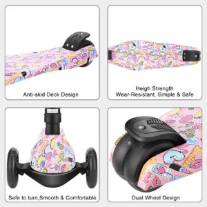 WeSkate Kids Scooter, 3 Wheel Scooter for Kids with Foldable Adjustable Height, Learn to Steer with PU LED Flashing Wheels for Child Age 3-12