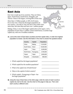 asia: political divisions: east asia