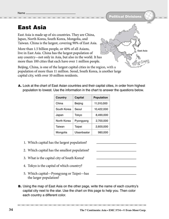 Asia: Political Divisions: East Asia