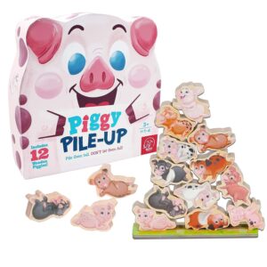 roo games piggy pile-up - fast-paced stacking and balancing game - for ages 3+ - place all your pigs on the pile to win
