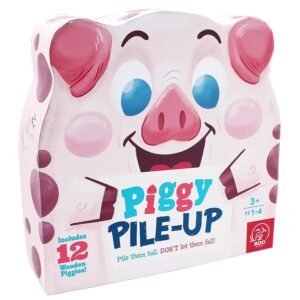 ROO GAMES Piggy Pile-Up - Fast-Paced Stacking and Balancing Game - For Ages 3+ - Place All Your Pigs on the Pile to Win