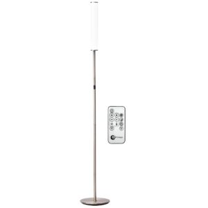 o’bright dimmable led cylinder floor lamp, full range dimming, minimalist standing pole lamp/torch lamp, floor lamps for living room, bedrooms, porch, patio, and office, black