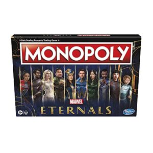 monopoly: marvel studios' eternals edition board game for marvel fans, game for 2-6 players, kids ages 8 and up