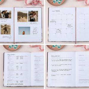 Green Wedding Shoes x Erin Condren - 18 Month Softbound Wedding Planner Book - Midnight Blooms, 8x10, Features Checklist Pages, Note Pages, Tips, and More. Boost Productivity