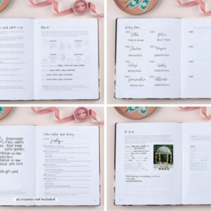 Green Wedding Shoes x Erin Condren - 18 Month Softbound Wedding Planner Book - Midnight Blooms, 8x10, Features Checklist Pages, Note Pages, Tips, and More. Boost Productivity