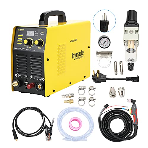 hynade Plasma Cutter Pilot Arc, Dual Voltage 115/230V 50A Plasma Cutting Machine, Inverter Metal Plasma Cutter Max Cutting Thickness 14mm (HYC50DVP 115/230V)