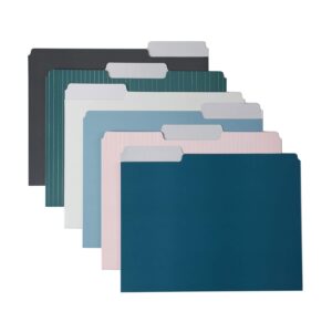 erin condren designer desk accessories - soft color file folders set of 6 - labels included. premium, heavyweight paper stock file folders for streamlined focused organization