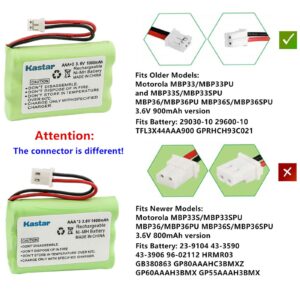 Kastar 2-Pack Ni-MH Battery 3.6V 1000mAh Replacement for Motorola Digital Video Baby Monitor MBP667CONNECT, MBP667CONNECT-2, MBP667CONNECT-3, MBP667CONNECT-4, MBP667CONNECTPU, MBP668CONNECT