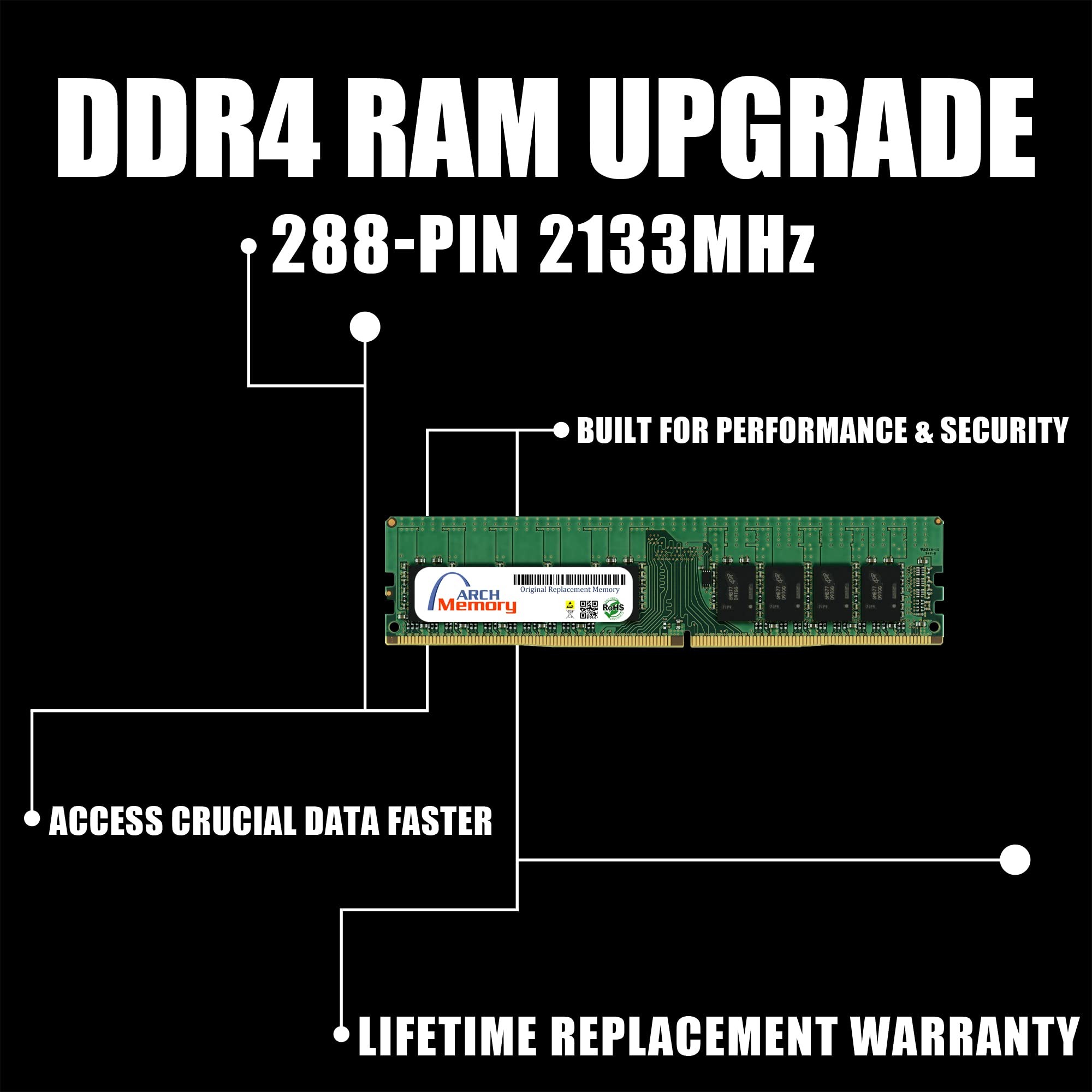 Arch Memory Replacement for HP T0E51AA 8GB 288-Pin DDR4 2133MHz UDIMM RAM for Workstation Z240