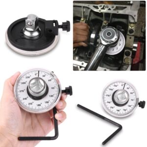 Adjustable Torsion Angle Gauge, Drive Angle Torsion Wrench Measure fits 1/2" Dr. Tools Ratchet/Torsion Wrench/Power Bar etc