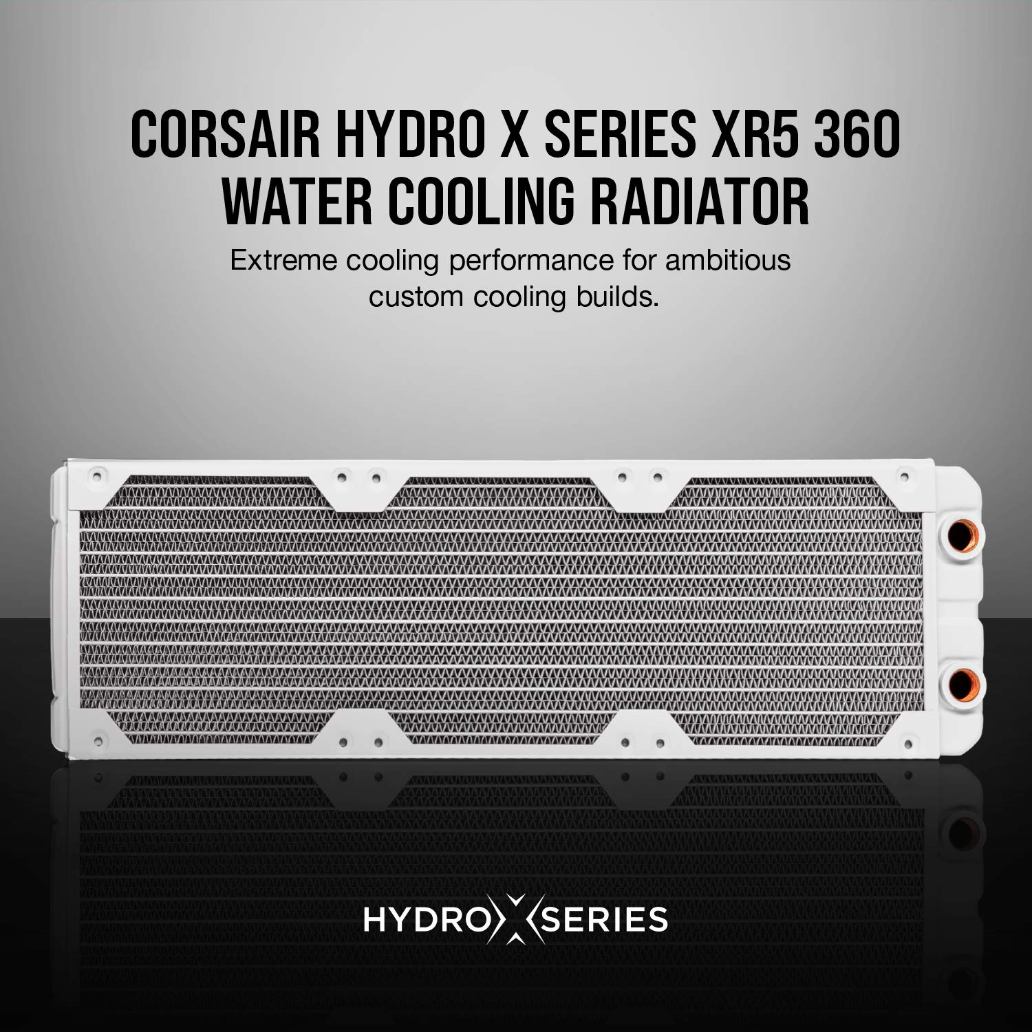 CORSAIR Hydro X Series XR5 360mm Water Cooling Radiator - Triple 120mm Fan Mounts - Premium Copper Construction - Easy Installation - White