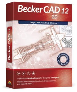 becker cad 12 2d - professional cad software for 2d design and modelling - for 3 pcs - 100% compatible with autocad